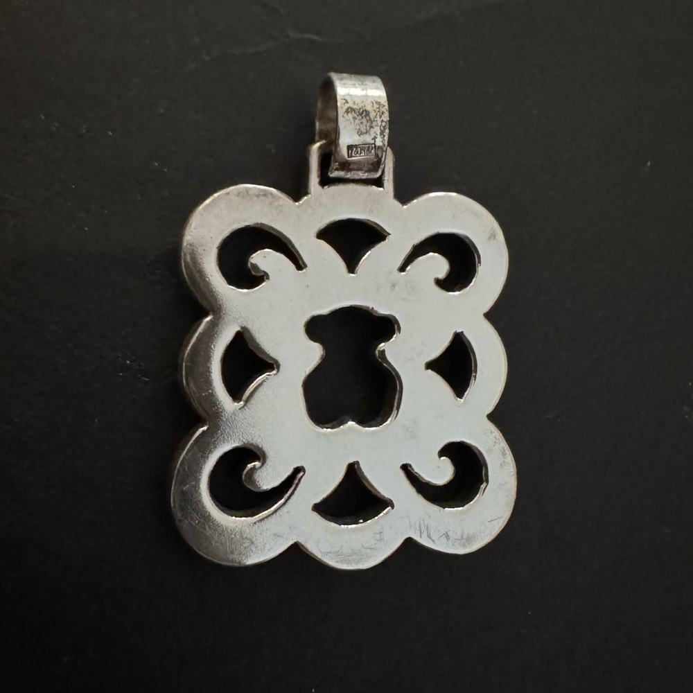 Tous Silver Openwork Floral Motif Pendant